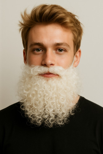 Santa bart weiß lockig - bart,