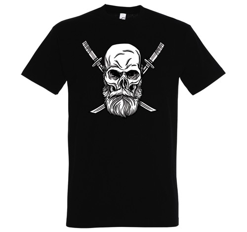 Herren shirt skull bart - t-shirt,